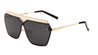 Mesh Rimless Angled Solid One Piece Color Mirror Sunglasses