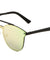 Rimless Retro Aviators Solid One Piece Color Mirror Sunglasses