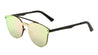 Rimless Retro Aviators Solid One Piece Color Mirror Sunglasses