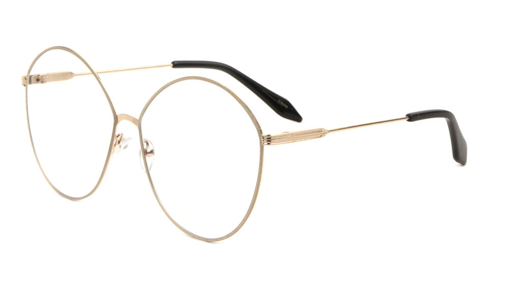 Rimless Rounded Cat Eye Clear Lens Wholesale Bulk Glasses