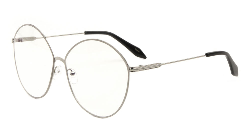 Rimless Rounded Cat Eye Clear Lens Wholesale Bulk Glasses