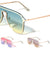 Rimless Solid One Piece Keyhole Nose Oceanic Color Wholesale Bulk Sunglasses
