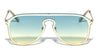 Rimless Solid One Piece Keyhole Nose Oceanic Color Wholesale Bulk Sunglasses