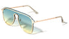 Rimless Solid One Piece Keyhole Nose Oceanic Color Wholesale Bulk Sunglasses