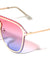 Rimless Solid One Piece Keyhole Nose Oceanic Color Wholesale Bulk Sunglasses