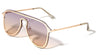 Rimless Solid One Piece Keyhole Nose Oceanic Color Wholesale Bulk Sunglasses