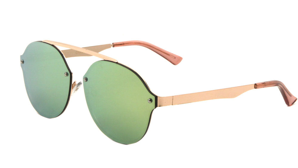 Rimless Bridgeless Color Mirror Wholesale Bulk Sunglasses