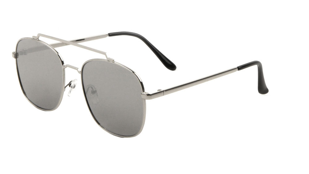 Squared Aviators Color Mirror Wholesale Bulk Sunglasses