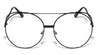 Rounded Metal Accent Aviators Clear Lens Wholesale Bulk Glasses