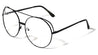Rounded Metal Accent Aviators Clear Lens Wholesale Bulk Glasses