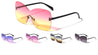 Rimless Solid One Piece Butterfly Wholesale Bulk Sunglasses