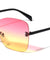 Rimless Solid One Piece Butterfly Wholesale Bulk Sunglasses