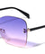 Rimless Solid One Piece Butterfly Wholesale Bulk Sunglasses