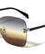 Rimless Solid One Piece Butterfly Wholesale Bulk Sunglasses