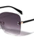 Rimless Solid One Piece Butterfly Wholesale Bulk Sunglasses