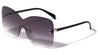 Rimless Solid One Piece Butterfly Wholesale Bulk Sunglasses