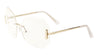 Rimless Butterfly Clear Lens Rectangular Accent Wholesale Bulk Glasses