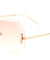 Rimless Butterfly Oceanic Color Rectangular Accent Wholesale Bulk Sunglasses