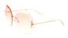 Rimless Butterfly Oceanic Color Rectangular Accent Wholesale Bulk Sunglasses