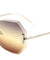 Rimless Butterfly Oceanic Color Rectangular Accent Wholesale Bulk Sunglasses