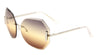 Rimless Butterfly Oceanic Color Rectangular Accent Wholesale Bulk Sunglasses