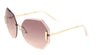 Rimless Butterfly Oceanic Color Rectangular Accent Wholesale Bulk Sunglasses