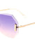 Rimless Butterfly Oceanic Color Rectangular Accent Wholesale Bulk Sunglasses