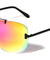 Rimless Solid One Piece Metal Top Bar Color Mirror Wholesale Bulk Sunglasses