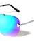 Rimless Solid One Piece Metal Top Bar Color Mirror Wholesale Bulk Sunglasses