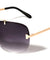 Rimless Solid One Piece Metal Top Bar Color Mirror Wholesale Bulk Sunglasses