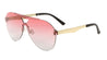 Rimless Solid One Piece Oceanic Color Aviators Bulk Sunglasses