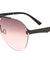 Rimless Solid One Piece Oceanic Color Aviators Bulk Sunglasses