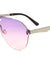 Rimless Solid One Piece Oceanic Color Aviators Bulk Sunglasses