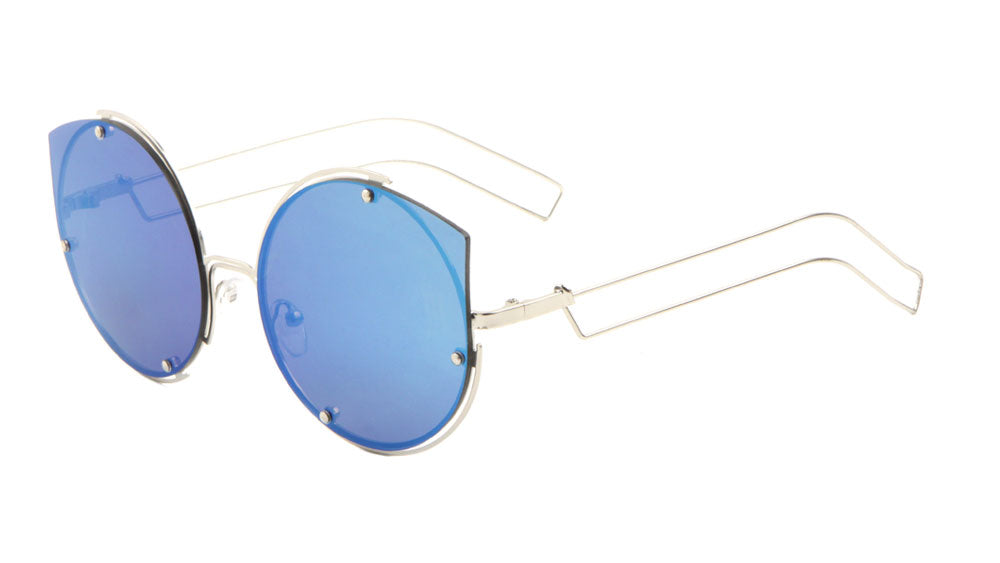 Rimless Cat Eye Color Mirror Fashion Wholesale Sunglasses