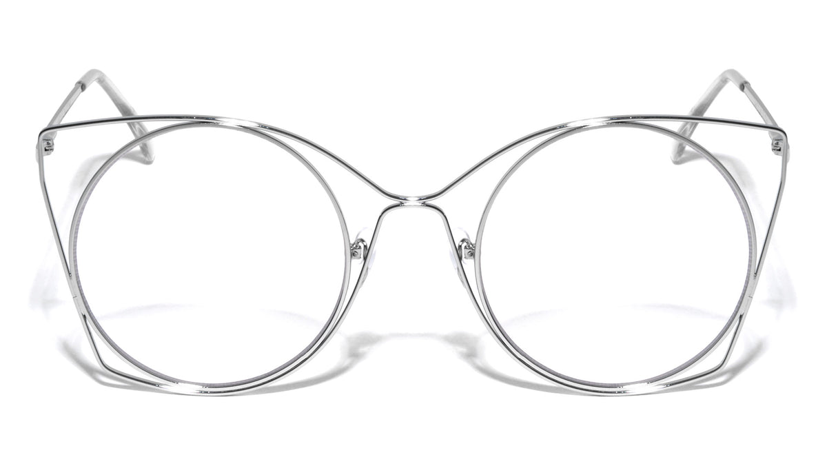 Round Cat Eye Clear Lens Wholesale Bulk Glasses
