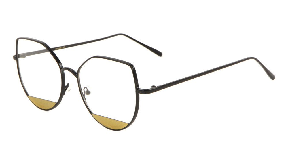 Retro Bottom Shield Clear Lens Wholesale Bulk Glasses