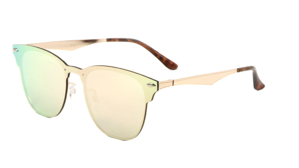 Rimless Retro Solid One Piece Lens Wholesale Bulk Sunglasses