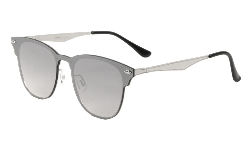 Rimless Retro Solid One Piece Lens Wholesale Bulk Sunglasses