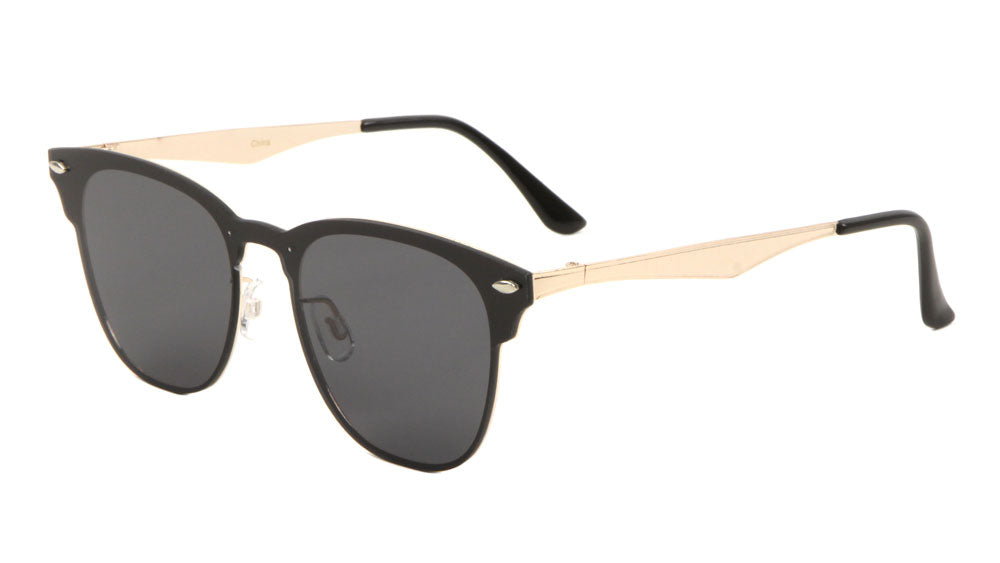Rimless Retro Solid One Piece Lens Wholesale Bulk Sunglasses