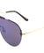 Rimless Solid One Piece Beaded Top Bar Color Mirror Lens Wholesale Sunglasses