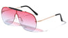 Rimless Solid One Piece Oceanic Color Lens Wholesale Sunglasses