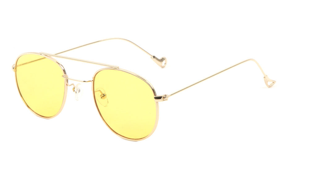 Rounded Color Lens Aviators Wholesale Bulk Sunglasses