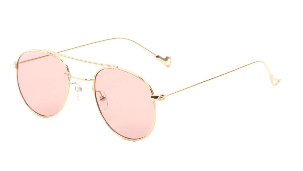 Rounded Color Lens Aviators Wholesale Bulk Sunglasses
