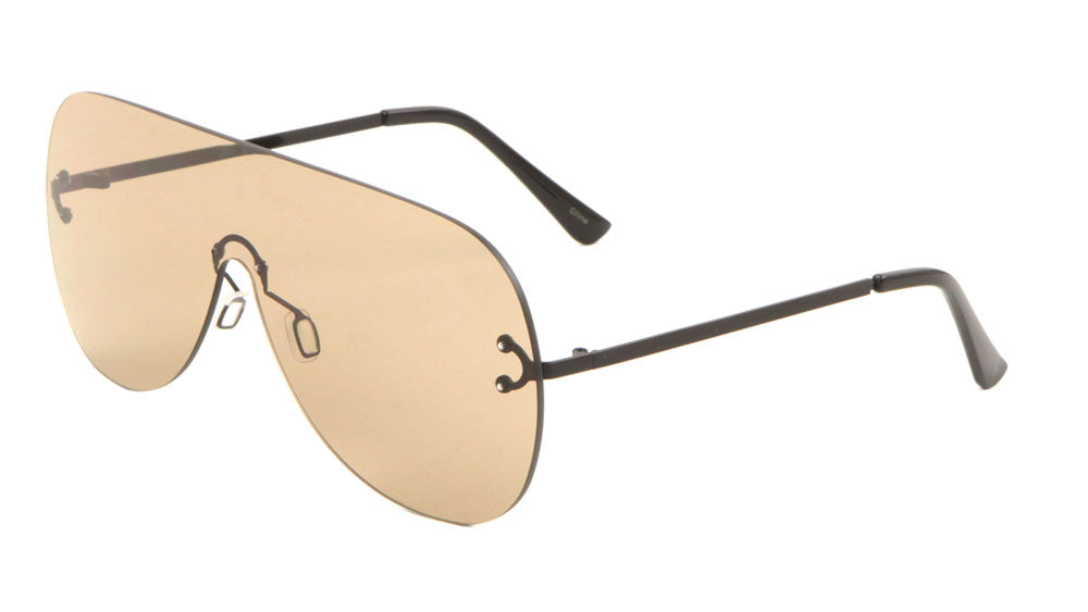 Rimless Solid One Piece Color Lens Wholesale Bulk Sunglasses