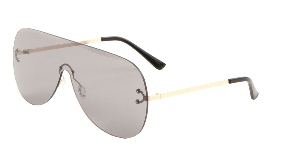 Rimless Solid One Piece Color Lens Wholesale Bulk Sunglasses