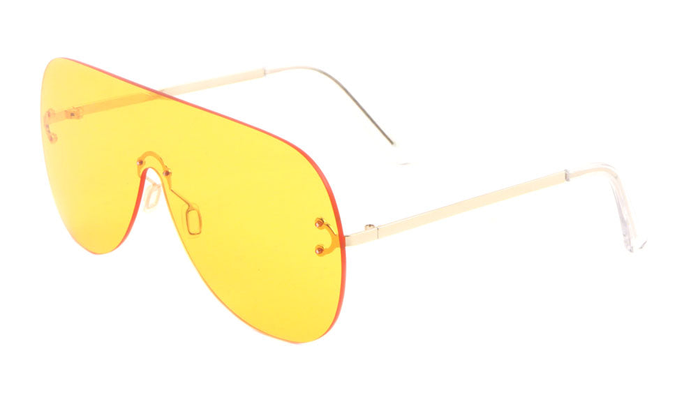Rimless Solid One Piece Color Lens Wholesale Bulk Sunglasses