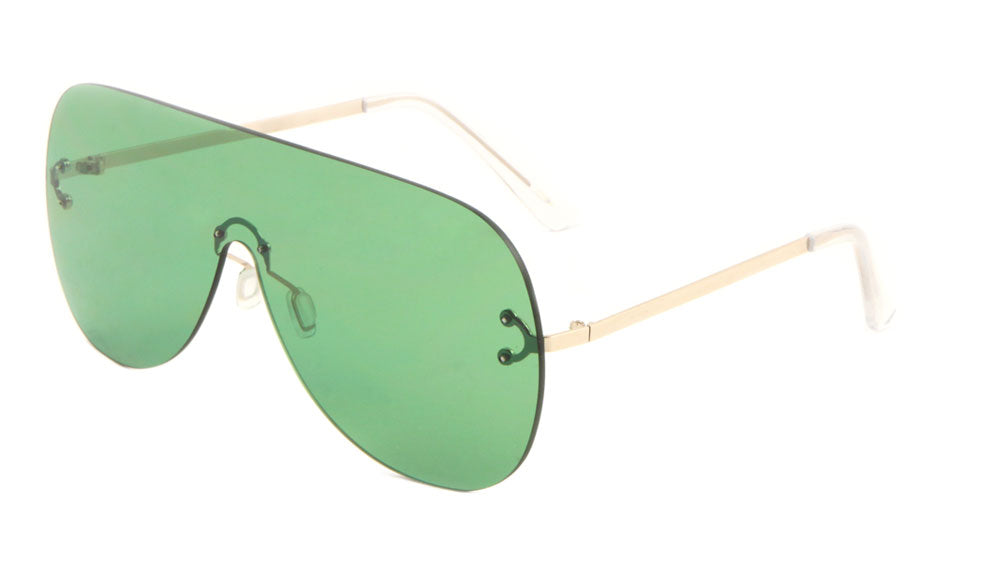 Rimless Solid One Piece Color Lens Wholesale Bulk Sunglasses