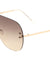 Rounded Rimless Solid One Piece Oceanic Color Lens Bulk Sunglasses