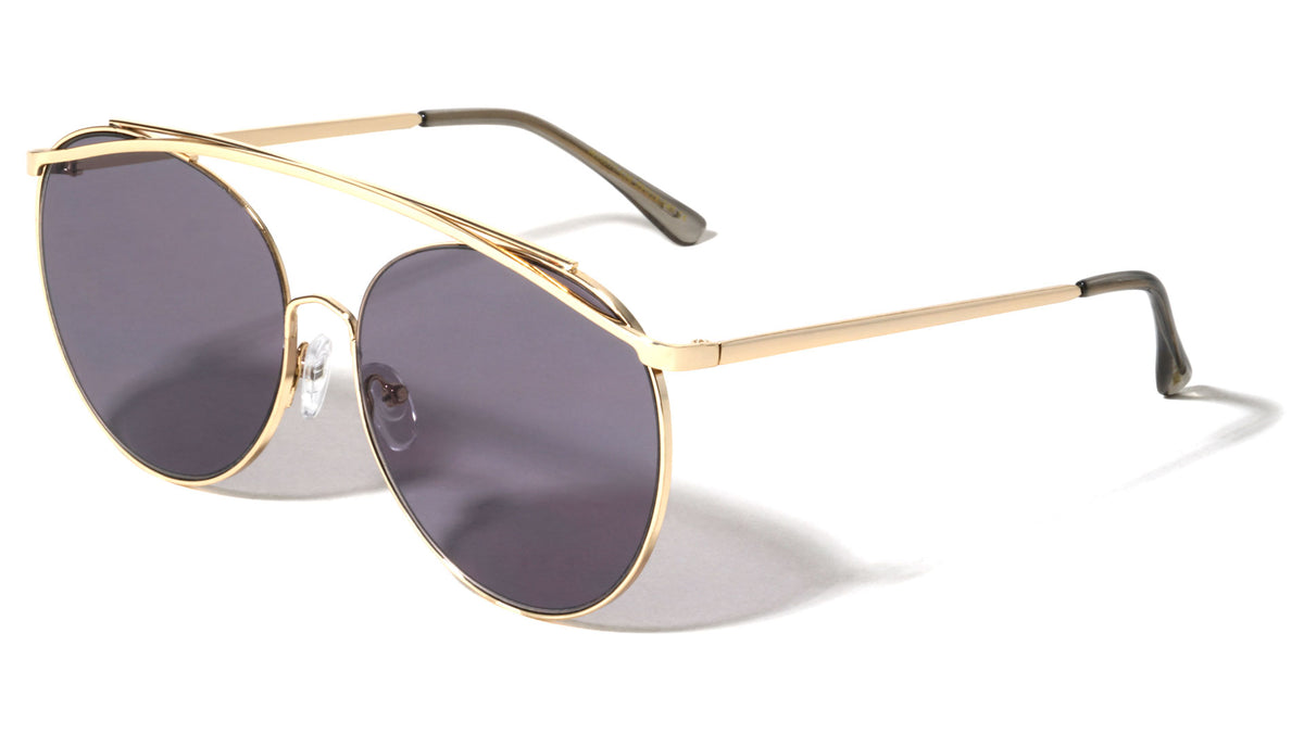 Large Rounded Color Mirror Aviators Wholesale Bulk Sunglasses