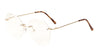 Rimless Butterfly Angled Clear Lens Wholesale Bulk Glasses